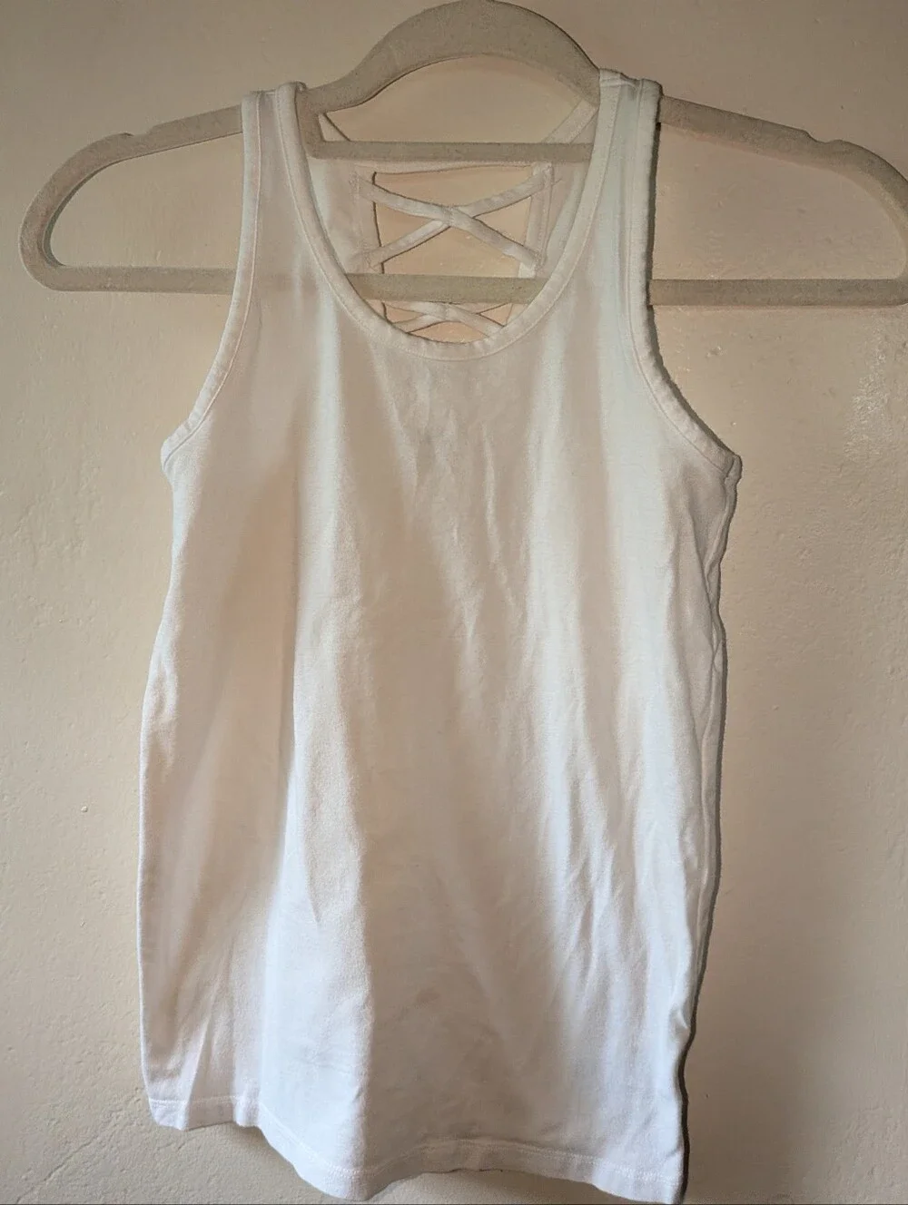 Old Navy Girls White Crisscross Back Tank